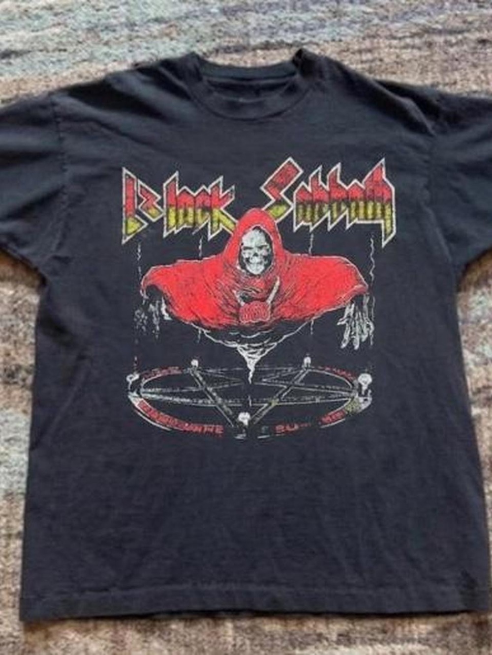 Gildan Black Tee with Red Hooded Reaper Graphic